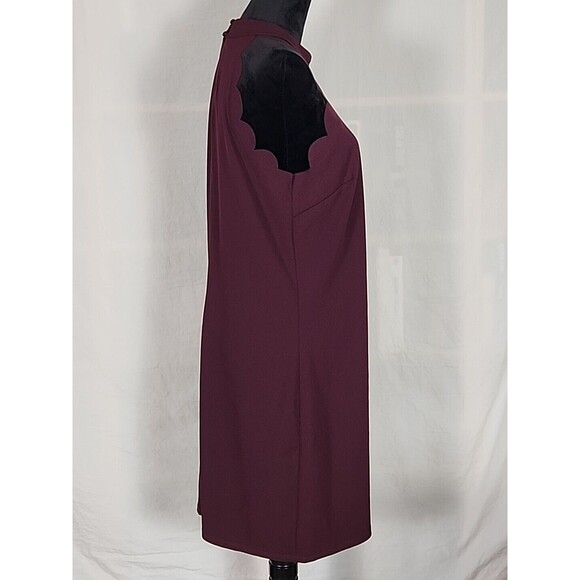 Fortune + Ivy Scalloped Halter Dress Burgundy Midi Dress X-Large Sleeveless NWOT - Picture 4 of 11